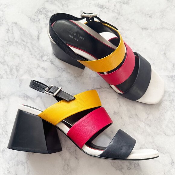 Rag & Bone Reese Block Heel Sandals in Color Multi - Picture 12 of 12